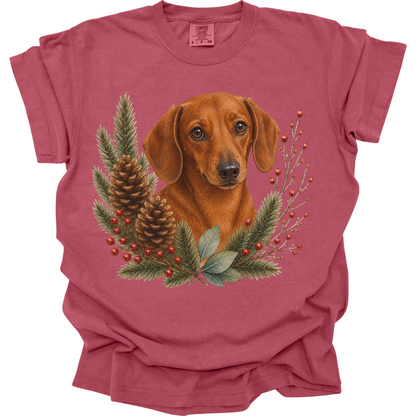 Red Dachshund Christmas Shirt, Dachshund Dog Mom Tee, Wiener Dog Lover Christmas Gift