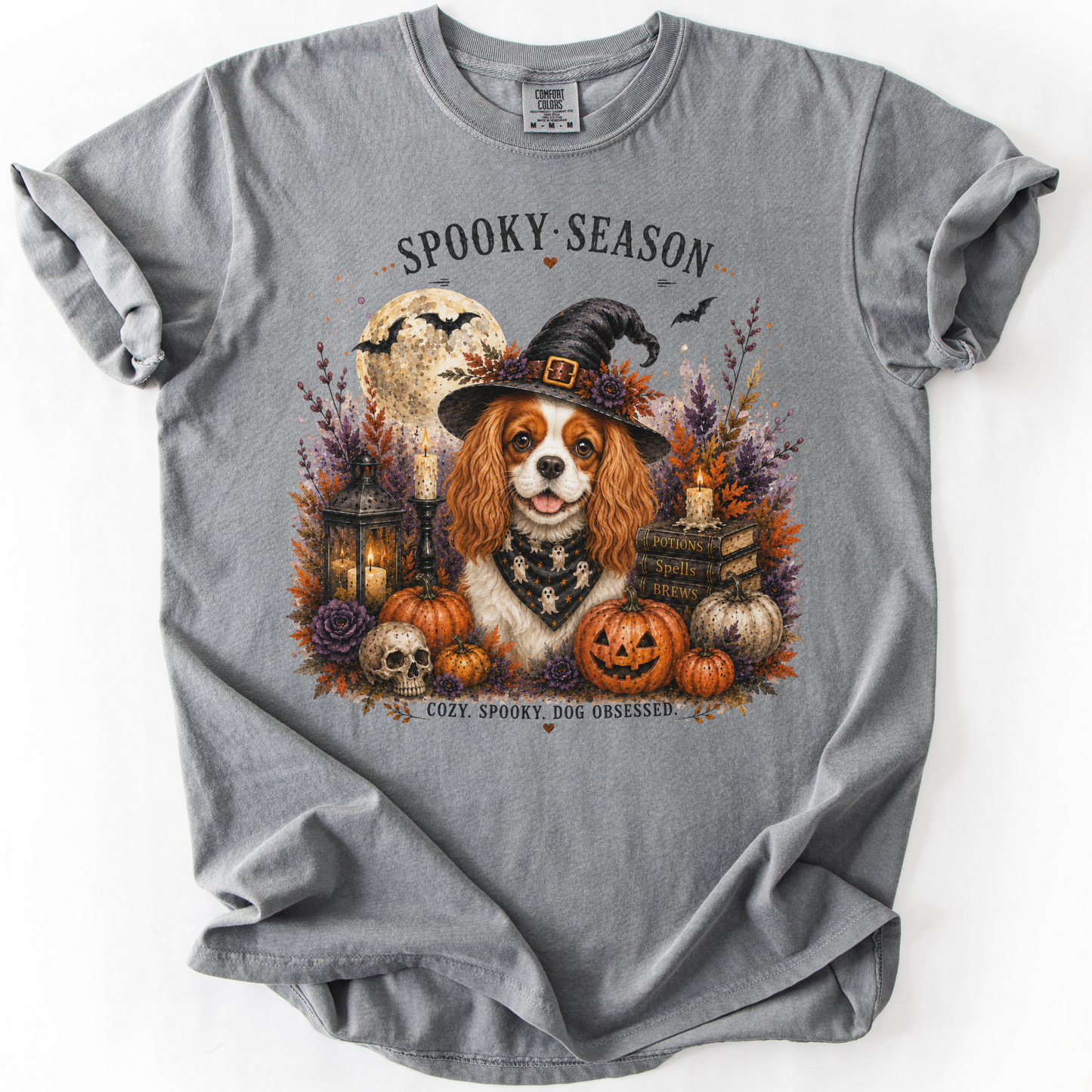 Blenheim Cavalier Spooky Season Dog Mom Halloween Shirt