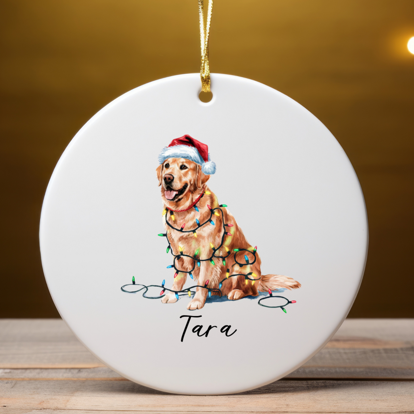 Golden Retriever Ornament, Personalized Dog Lover Gift