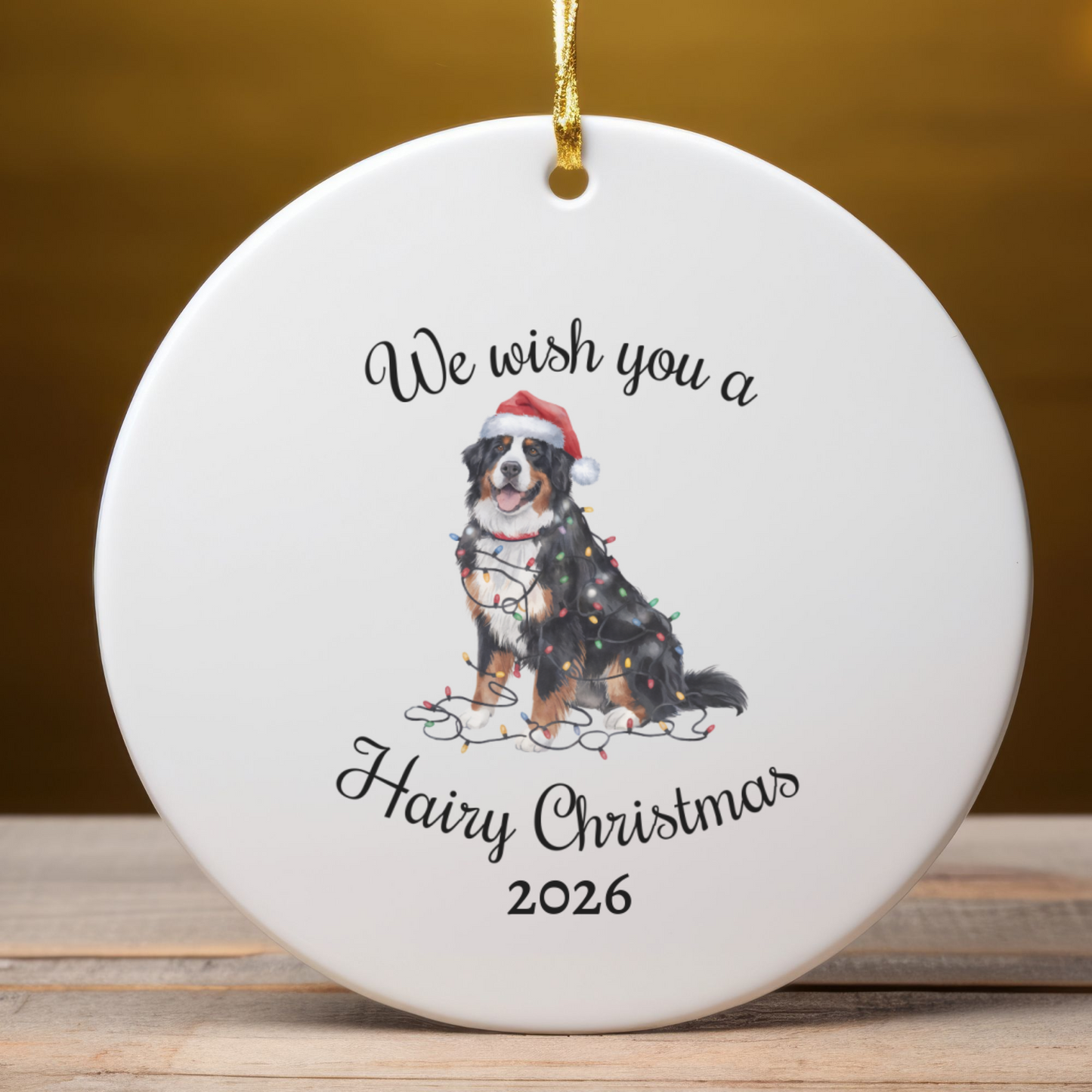 Christmas Bernese Mountain Dog Ornament, Christmas Lights Dog Keepsake, Christmas Dog, Bernese Mountain Dog Mom, Gift For Dog Lover