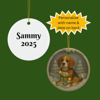 Load image into Gallery viewer, Personalized Beagle Christmas Lights Keepsake