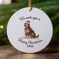Load image into Gallery viewer, Christmas Portuguese Water Dog Ornament, Christmas Lights Dog Keepsake
