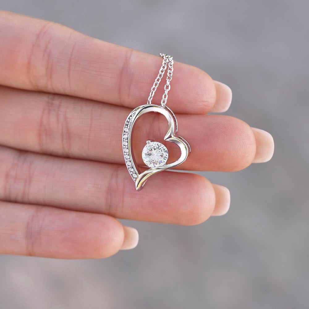 Personalized Heart Necklace with Hearts Message Card
