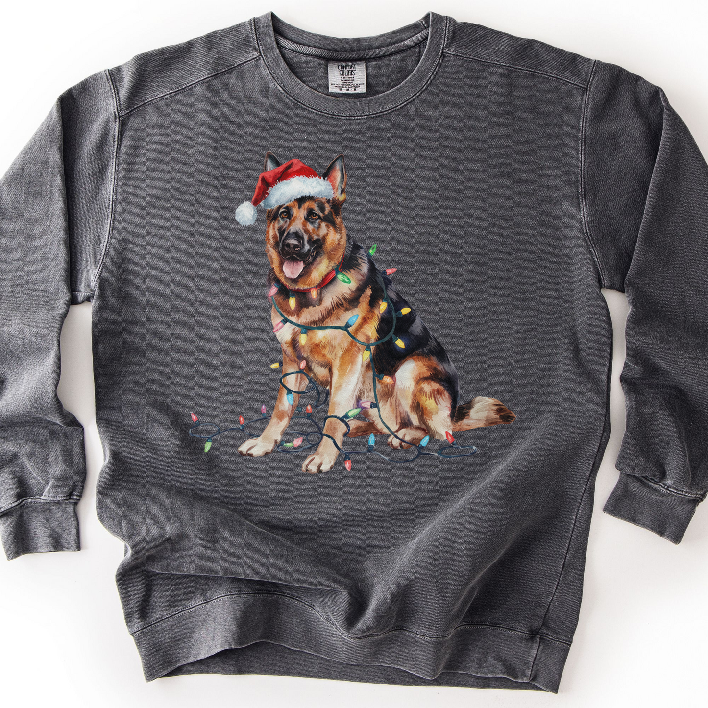 German Shepherd Christmas Lights Sweatshirt