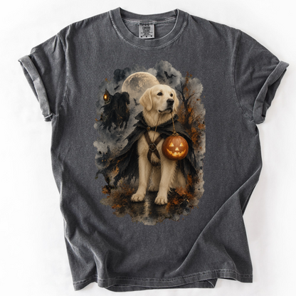 English Cream Golden Retriever Headless Horseman Inspired Halloween Comfort Colors Shirt