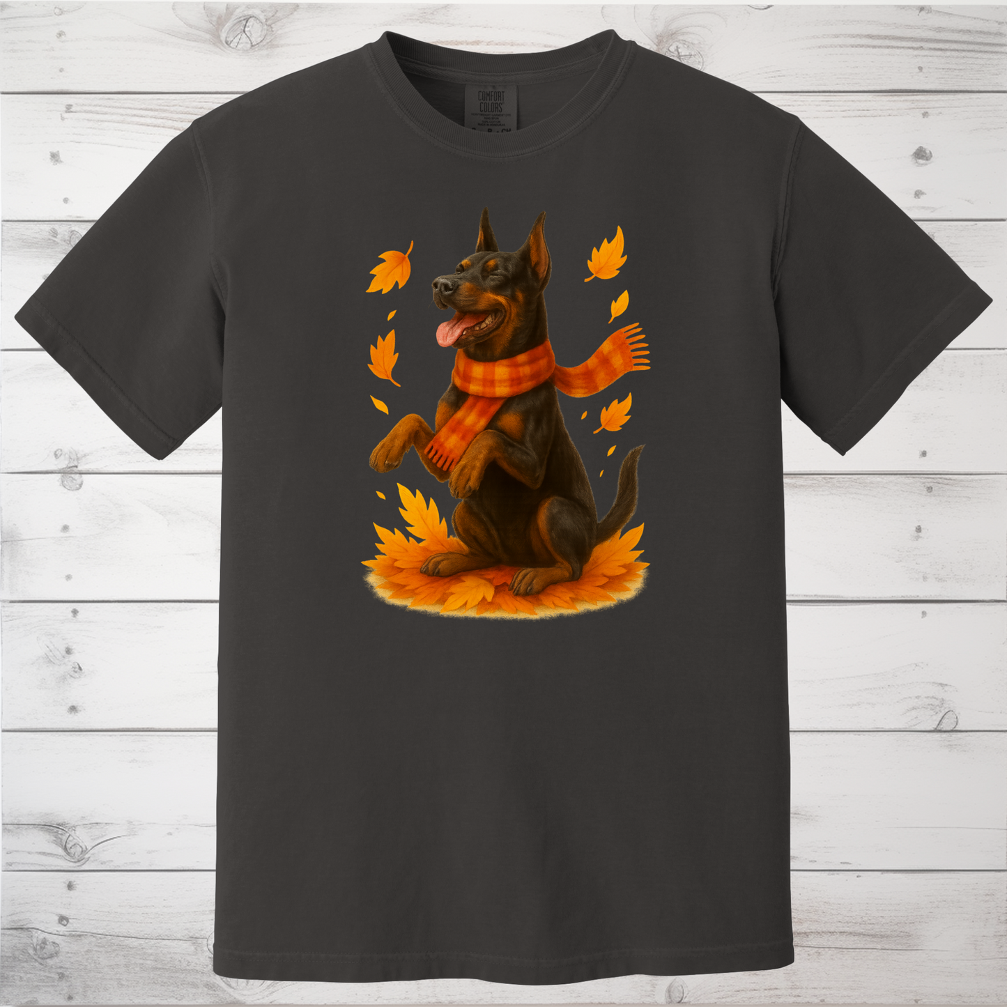 Doberman Autumn Sweater, Dog Lover Fall Apparel, Cozy Pet Sweatshirt Gift, Autumn Dog Fashion