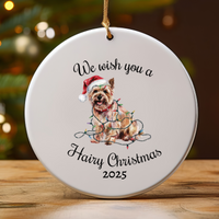 Load image into Gallery viewer, Christmas Cairn Terrier Ornament, Christmas Lights Dog Keepsake
