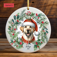 Load image into Gallery viewer, Personalized Yellow Lab Christmas Ornament
