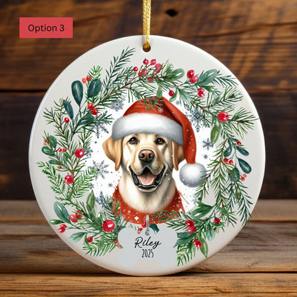 Personalized Yellow Lab Christmas Ornament