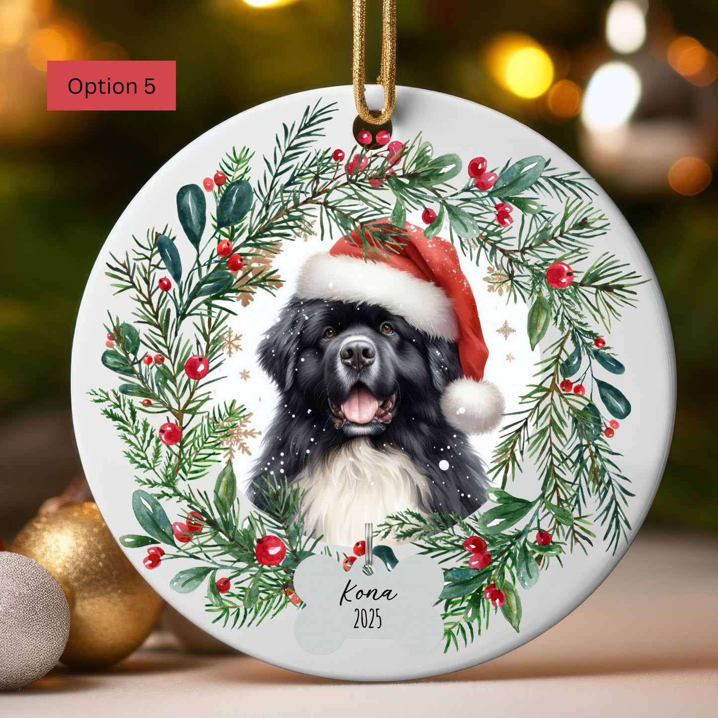 Personalized Newfoundland Christmas Ornament