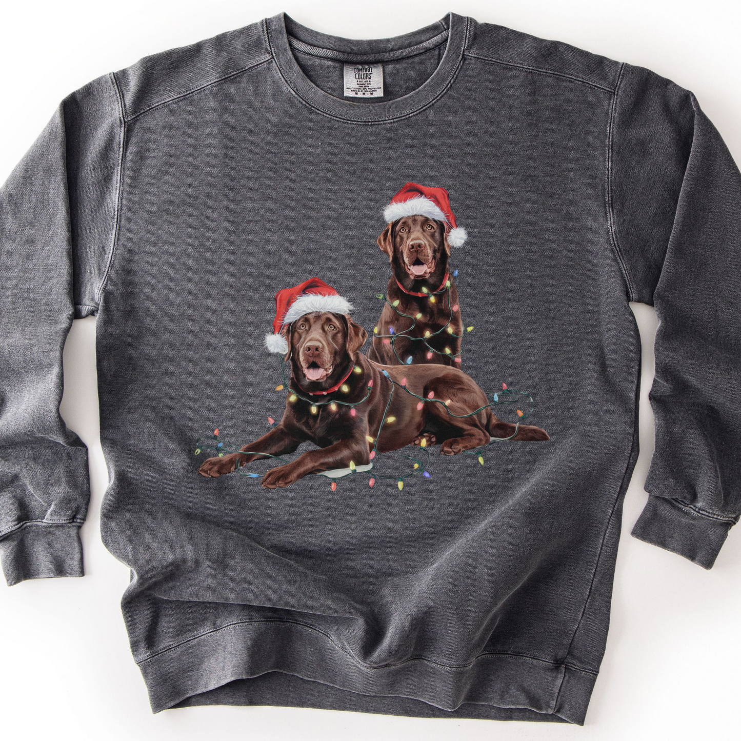 Chocolate Labs Christmas Lights Sweatshirt
