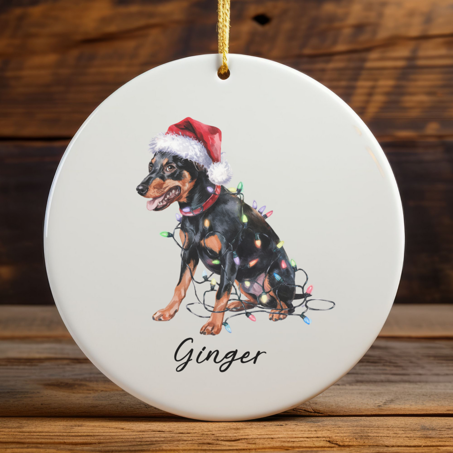 Miniature Pinscher Ornament, Personalized Dog Keepsake