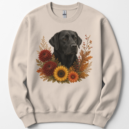 Black Labrador Autumn Floral Sweatshirt