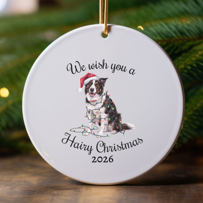 Christmas Border Collie Ornament, Border Collie Mom, Christmas Lights Dog Keepsake, Christmas Dog, Gift For Dog Lover, Border Collie