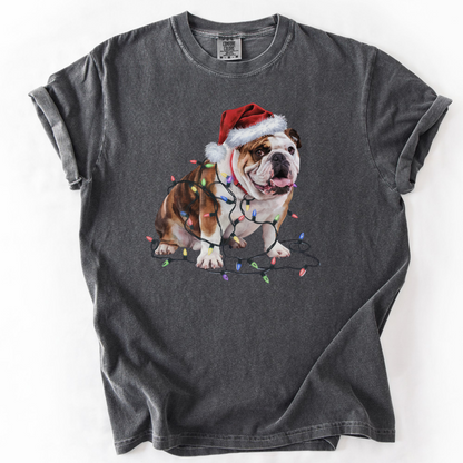 Christmas Bulldog Shirt, Christmas Lights Dog Tee, Christmas Dog Tee, Bulldog Mom Tshirt, Gift for Dog Lover, Bulldog