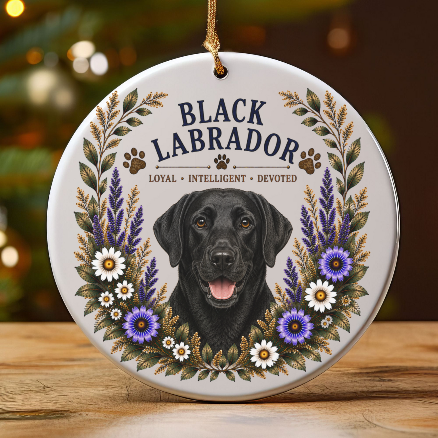 Black Lab Loyal • Intelligent • Devoted Ornament