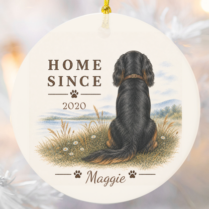 Personalized Black and Tan Cavalier Ornament, Double Sided Gotcha Day Gift, Custom Dog Keepsake
