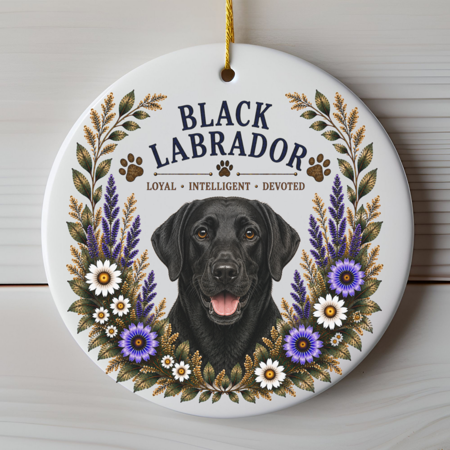 Black Lab Loyal • Intelligent • Devoted Ornament
