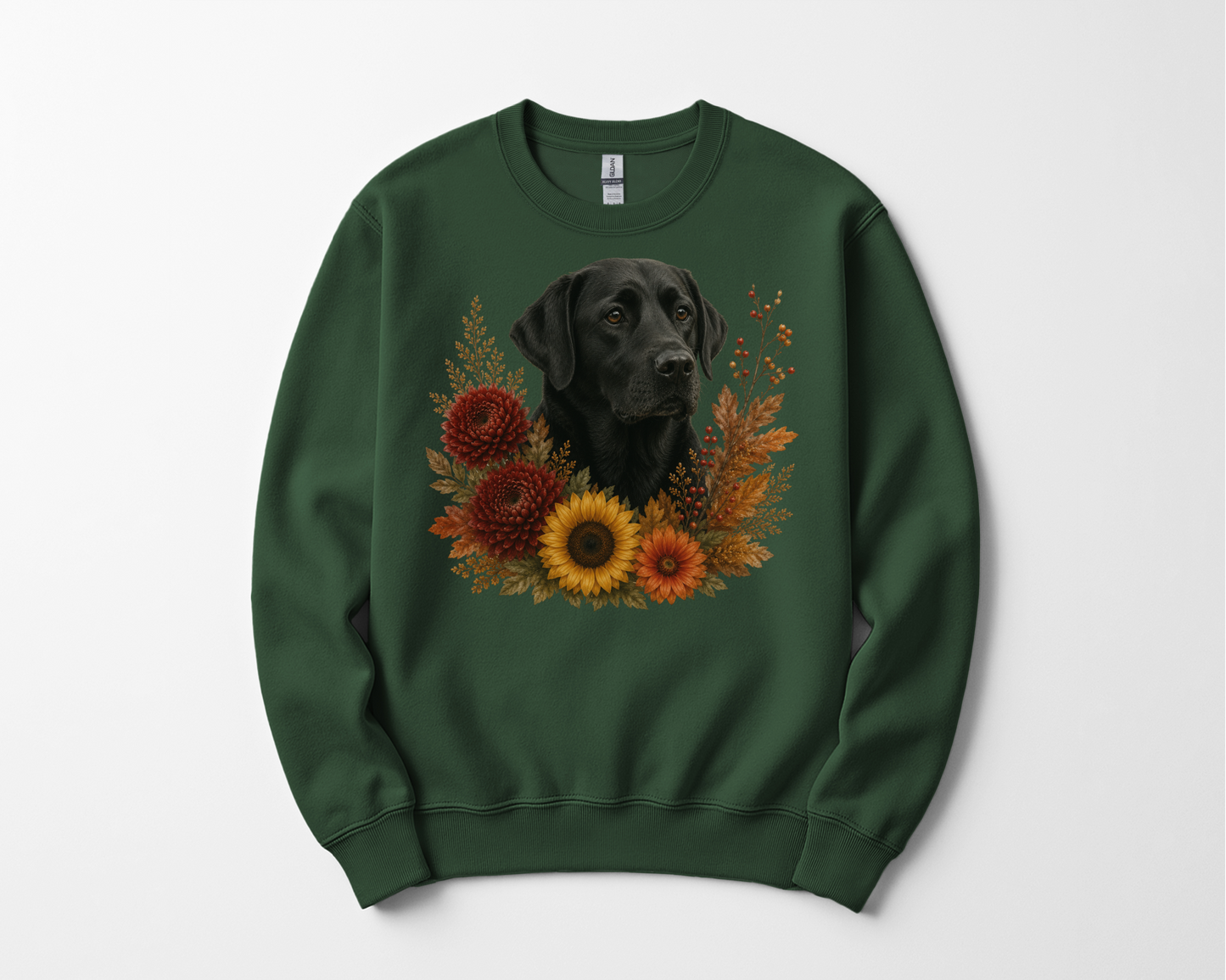 Black Labrador Autumn Floral Sweatshirt