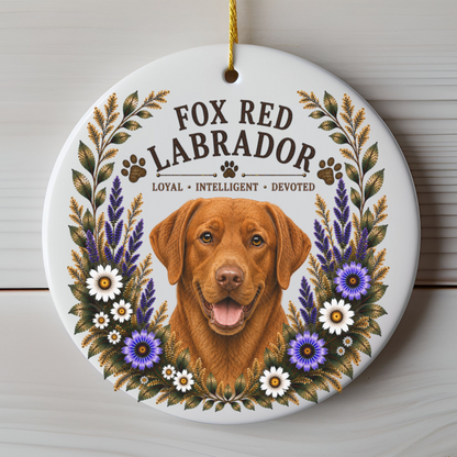 Fox Red Lab Loyal • Intelligent• Devoted Ornament