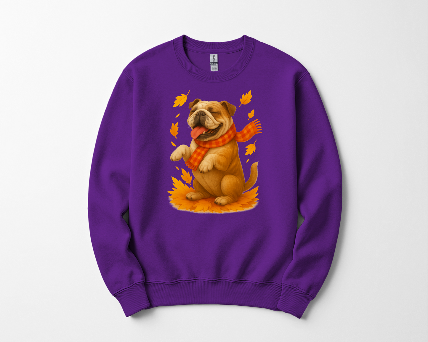 Bulldog Autumn Shirt, Dog Lover Fall Sweater, Cozy Pet Apparel, Cute Dog Seasonal Gift, Bulldog Autumn Wear, Fall Dog Fashion