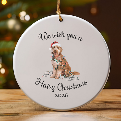 Christmas Goldendoodle Ornament, Christmas Lights Dog Keepsake