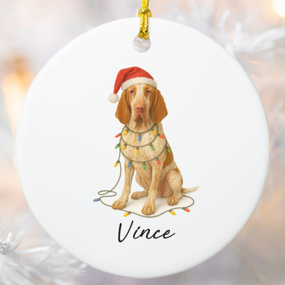 Personalized Bracco Italiano Ornament, Dog Lover Christmas Tree Decoration, Ceramic Pet Keepsake