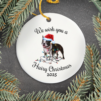 Load image into Gallery viewer, Christmas Boston Terrier Ornament, Christmas Lights Dog Keepsake
