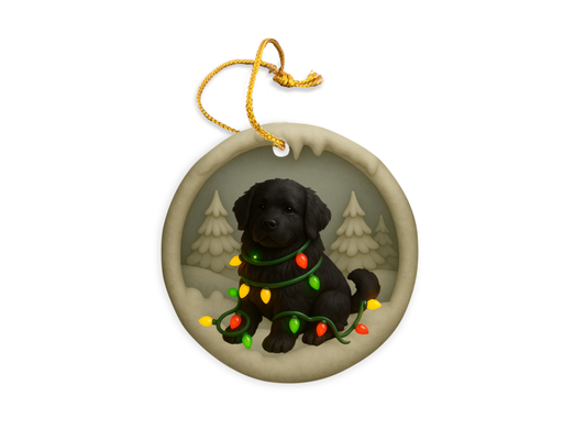 Personalized Black Newfoundland Christmas 3D Clay-Style Dog Keepsake