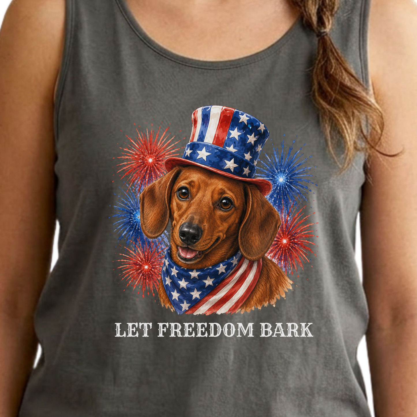 Patriotic Red Dachshund Tank Top