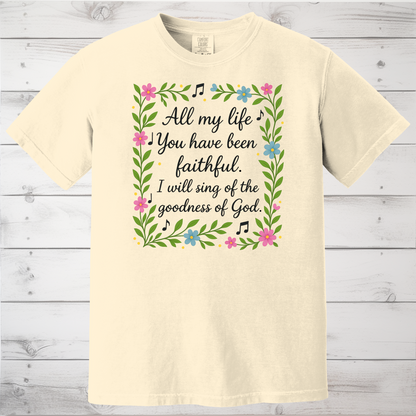 Floral Shirt for Women of Faith, Worship T-Shirt, Goodness of God Shirt