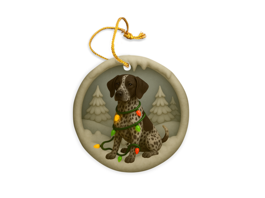 Personalized Brown German Shorthaired Pointer Christmas 3D Clay-Style Dog Keepsake