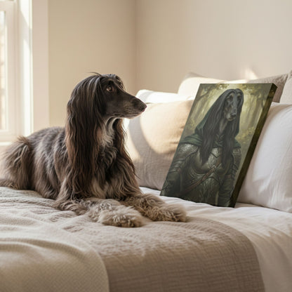 Personalized Dog Elf Ranger Portrait, Custom Medieval Fantasy Pet Canvas
