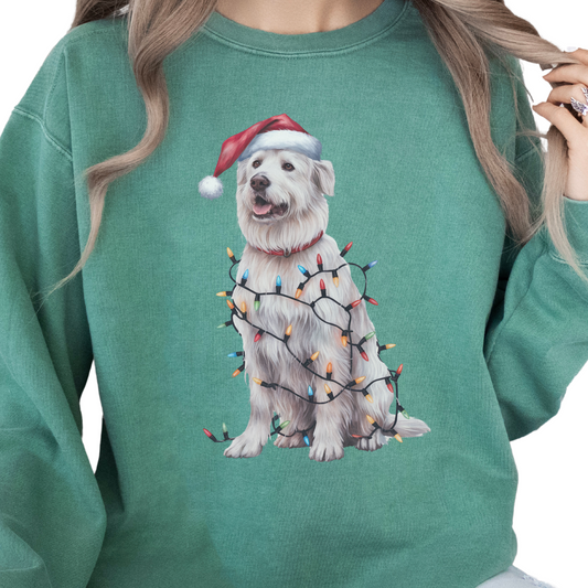 Kuvasz Christmas Lights Dog Sweatshirt