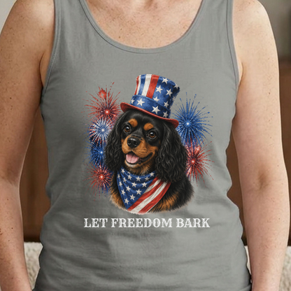 Patriotic Black Tan Cavalier Tank Top