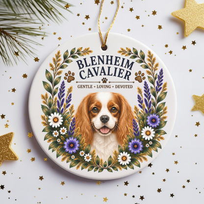 Blenheim Cavalier Ornament, Cavalier King Charles Spaniel Gift, Dog Mom Keepsake
