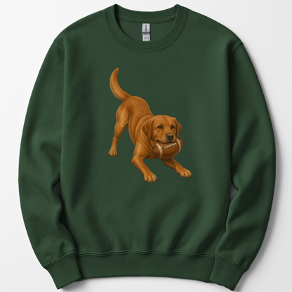 Fox Red Lab Football Sweatshirt Dog Lover Game Day Crewneck Labrador Mom Gift