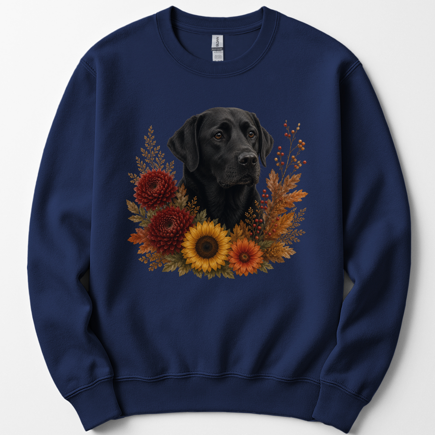 Black Labrador Autumn Floral Sweatshirt