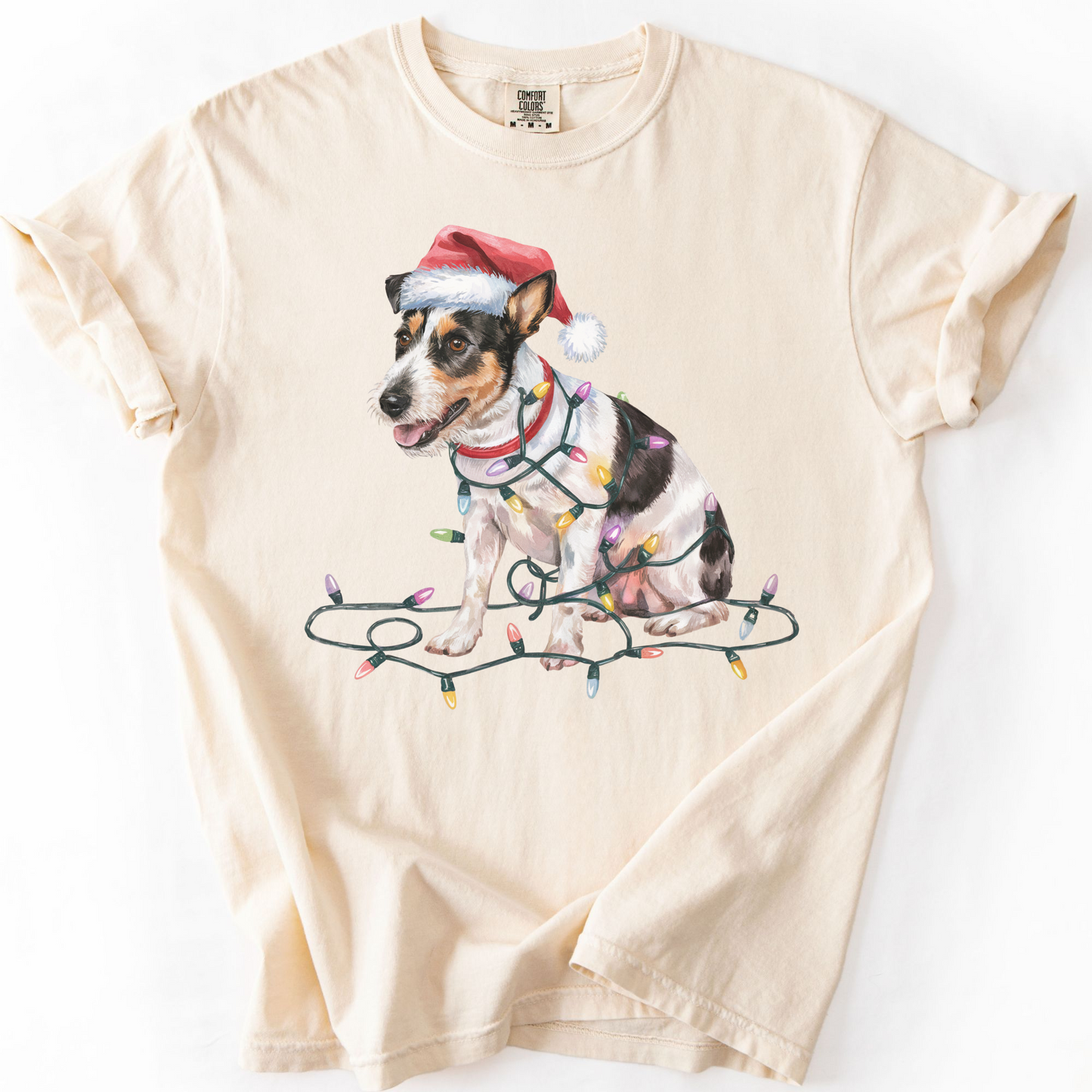 Christmas Rat Terrier Shirt, Christmas Lights Dog Tee, Christmas Dog Tee, Rat Terrier Mom Tshirt, Gift for Dog Lover, Rat Terrier