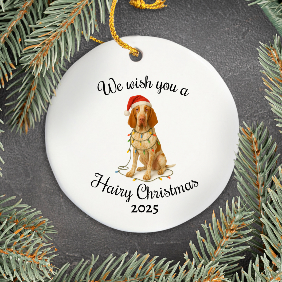 Bracco Italiano Ornament, Personalized Christmas Dog Keepsake