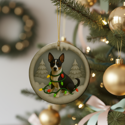 Personalized Rat Terrier Christmas  3D Clay-Style Dog Keepsake
