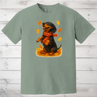Load image into Gallery viewer, Dachshund Fall Shirt, Cute Dog Sweater, Autumn Dog Lovers Gift, Fall Sweatshirt with Dog, Cozy Fall Dog Shirt, Dog in Leaves, Gift For Dog Moms
