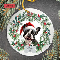 Load image into Gallery viewer, Personalized French Bulldog Ornament, Custom Dog Christmas Ornament, Customized Pet Name Ornament, Pet Memorial, Custom Dog Keepsake
