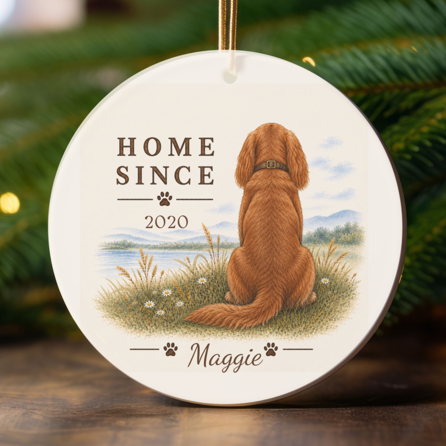 Personalized Ruby Cavalier Ornament, Double Sided Gotcha Day Gift, Custom Dog Keepsake