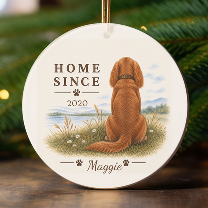 Personalized Ruby Cavalier Ornament, Double Sided Gotcha Day Gift, Custom Dog Keepsake