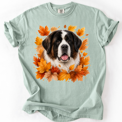 Personalized Dog Photo Fall Shirt Custom Pet Portrait Comfort Colors Autumn Tee