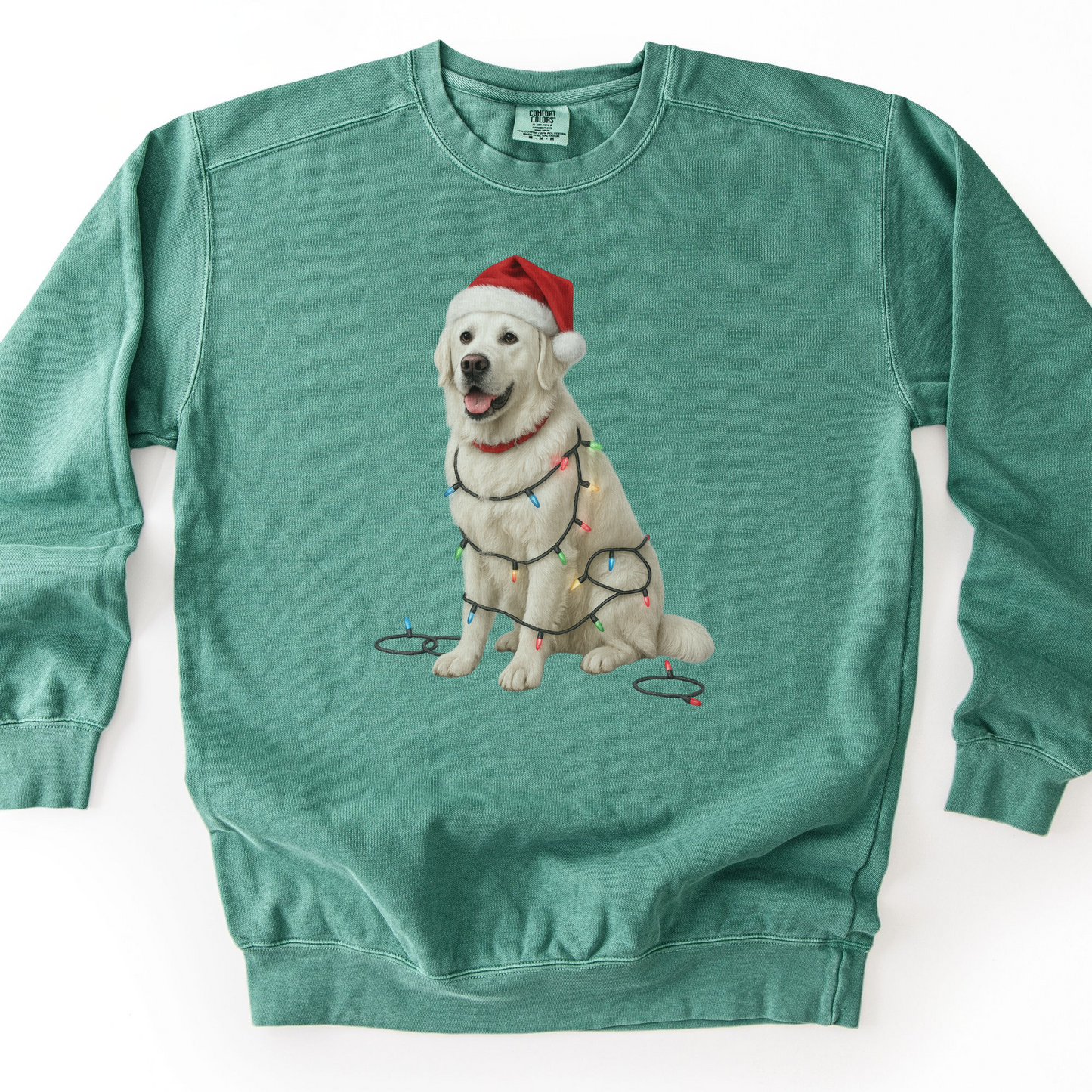 English Cream Golden Retriever Christmas Lights Sweatshirt