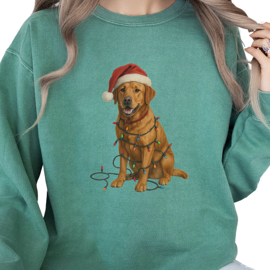Fox Red Labrador Christmas Lights Sweatshirt