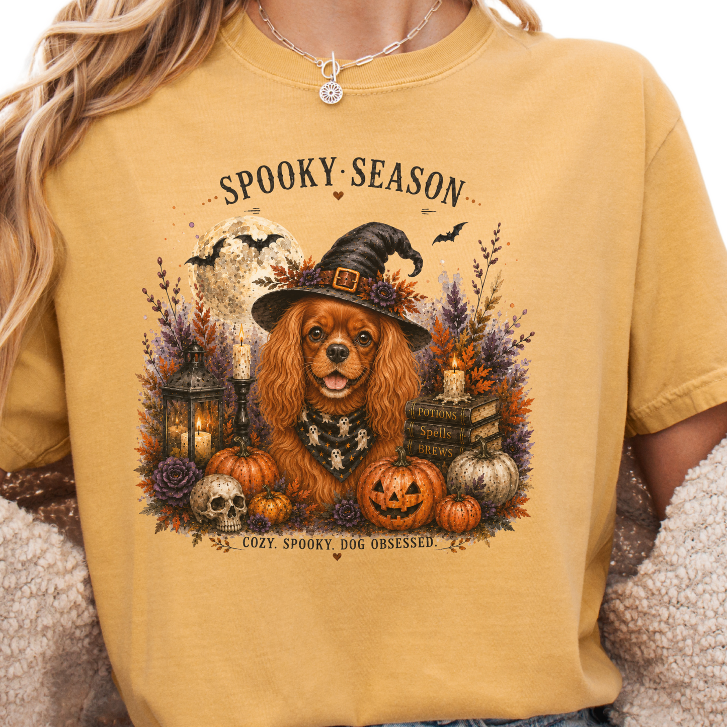 Ruby Cavalier Spooky Season Dog Mom Halloween Shirt