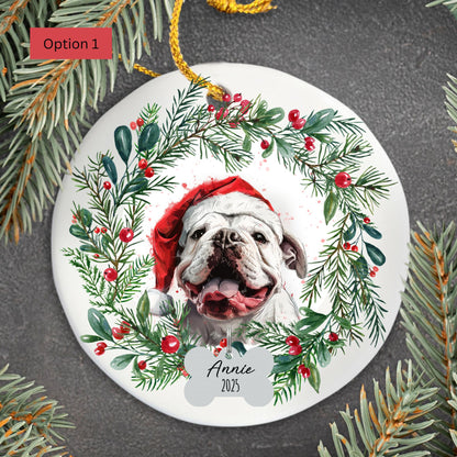 Personalized Bulldog Christmas Ornament